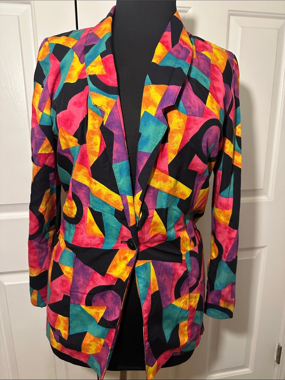 Women's Abstract Geo-Print Blazer Jacket in Multicolor